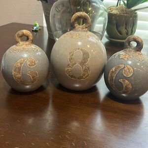 Ceramic fishing weight decor